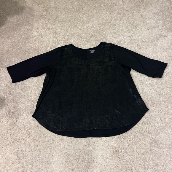 Lane Bryant Shimmer Front 3/4 Length Sleeve Top - Picture 1 of 5